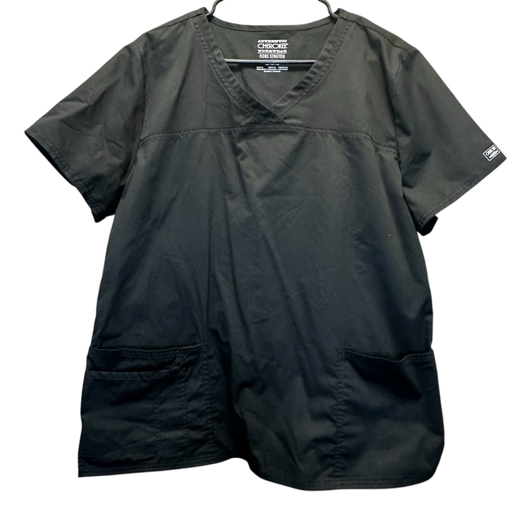 Cherokee work gear core stretch Scrub Top black size xl